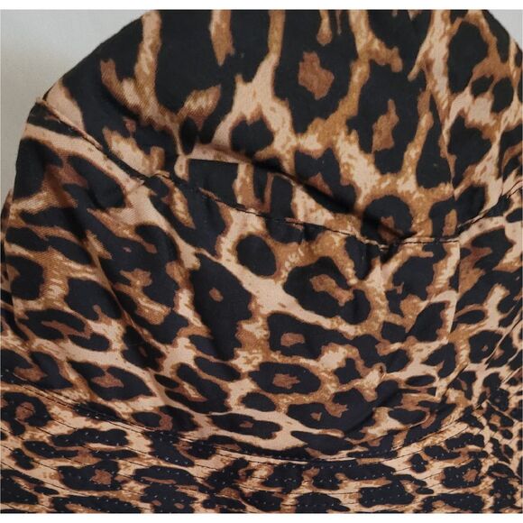 Animal Print Wide Brim Bucket Hat Women's Leopard Striped Super Cool Round - Picture 4 of 10